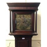 A longcase clock, the 25.5 cm square brass dial signed Thos Muddle Tunbridge Wells, with Roman