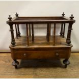 A Victorian walnut canterbury, with a drawer, 60 cm wide