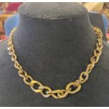 A 9ct gold necklace, 62 g RB - 42 cm end to end, has been worn - see image