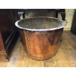 A copper vat, with rivets, 58 cm diameter x 41 cm high