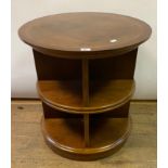 An inlaid circular revolving bookcase, 68 cm diameter x 70.5 cm high Report by RB Generally good,