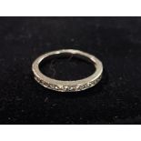 A platinum and diamond half hoop ring, approx. ring size K 3.2 g all in generally good, stone too