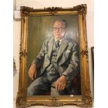 A O Thompsett, a three quarter length portrait of a gentleman holding a pipe, oil on board, signed