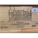 Twelve bottles of Chateau Clement-Pichon Cru Bourgeois Haut Medoc, 2009, in own wooden case From a