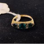 A 9ct gold dress ring, approx. ring size J