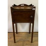 A 19th century mahogany bedside cupboard, with a tray top, 38.5 cm wide Report by RB Door split