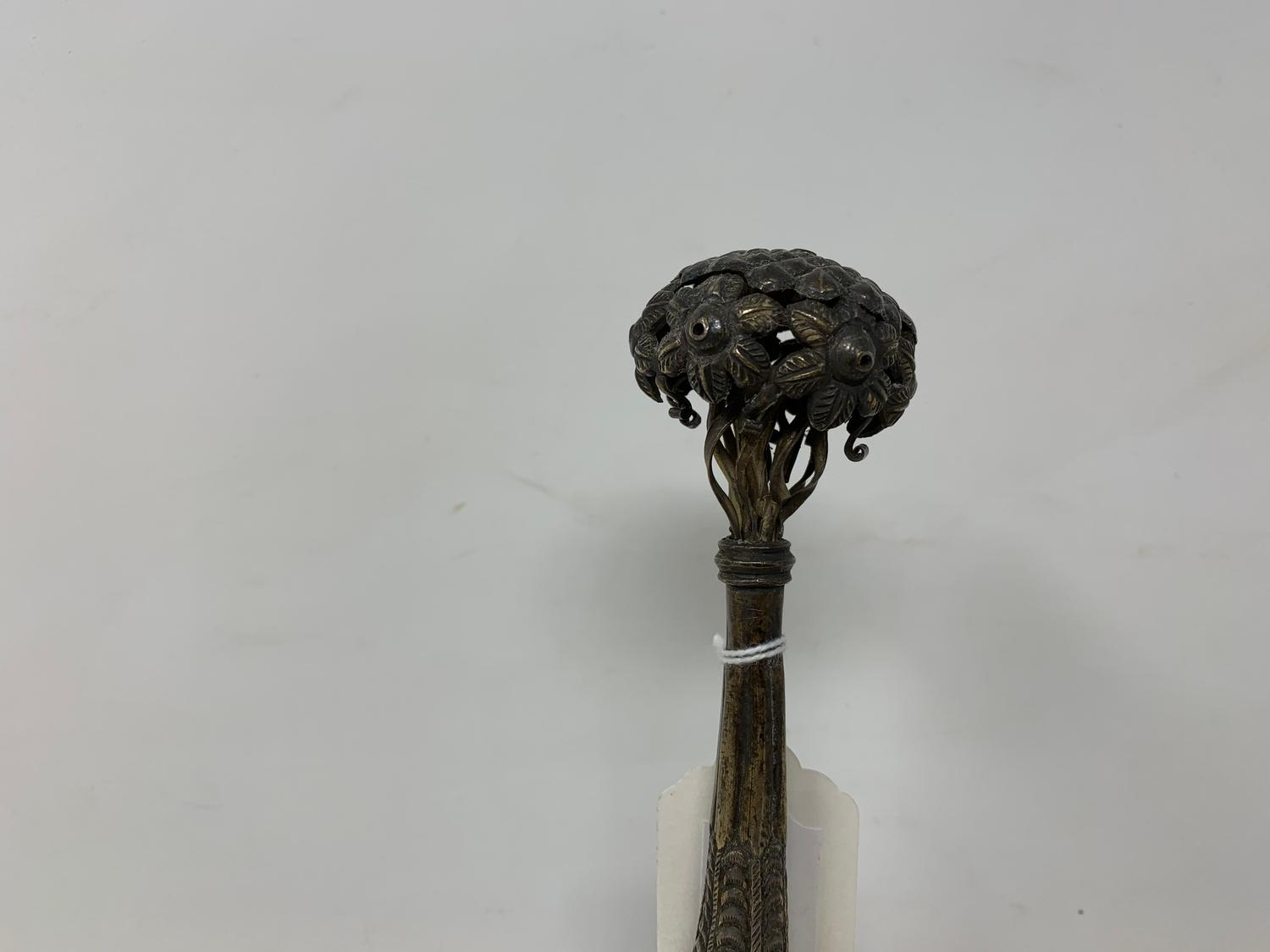 An Indian silver coloured metal rosewater sprinkler, 31 cm high Report by GH Some dents and bends - Image 3 of 4