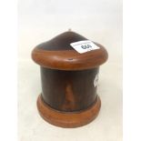 A treen lignum vitae string dispenser, 12 cm high