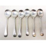 A set of six Old English pattern soup spoons, Sheffield 1912, 11.4 ozt