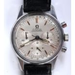 A gentleman's stainless steel Omega Seamaster wristwatch, with baton indices, centre seconds and