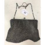 A silver mesh evening bag, 7.2 ozt