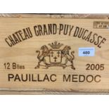 Twelve bottles of Chateau Grand Puy Ducasse Pauillac Medoc, 2005, in own case From a Ferndown (