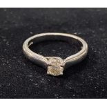 A platinum and diamond solitaire ring, approx. ring size K 4.6 g all in generally good, stone