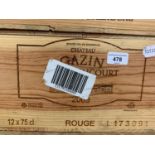 Twelve bottles of Chateau Gazin Rocquencourt Pessac-Leognan, Rouge, 2009, in own wooden case From