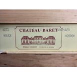 Twelve bottles of Chateau Baret Pessac-Leognan, 2006, in cardboard box From a Ferndown (Bournemouth)