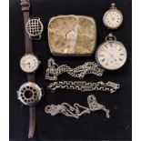 A gentleman's wristwatch, in a plated case, other watches and items