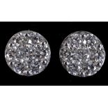 A pair of 18ct white gold and diamond stud earrings, approx. 2.00ct