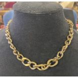 A 9ct gold necklace, 62 g RB - 42 cm end to end, has been worn - see image marked rather than