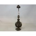 An Indian silver coloured metal rosewater sprinkler, 31 cm high Report by GH Various losses and bent