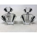 A pair of modern cut glass scent bottles, 12 cm high Report by JS This is a 20th/21st century copy