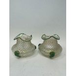 A pair of Art Noveau style lustre glass vases, 11 cm high, other glass and assorted ceramics (two
