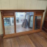 An oak over mantel mirror, 154 x 90 cm