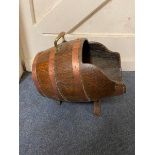 **Withdrawn** An oak coal scuttle in the form of a barrel, a tool chest, and various other items (