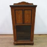 A 19th century rosewood and marquetry inlaid music cabinet, 54 cm wide