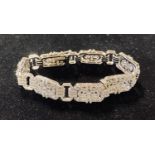 An Art Deco style silver and Cubic Zircon bracelet Modern