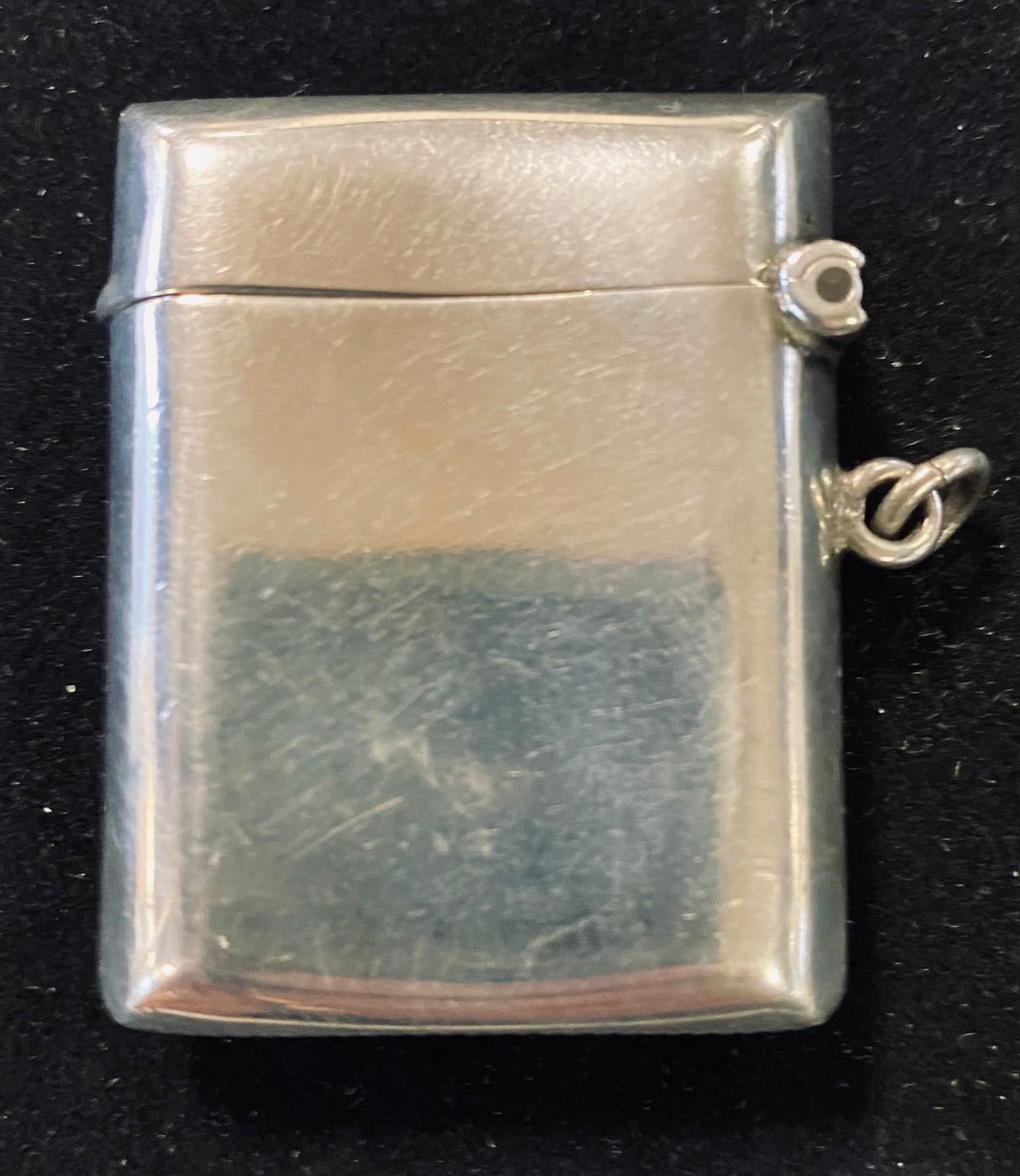 A silver vesta case, inscribed 'Whalers First Wild Swan 18.2.21', Chester 1920 - Bild 3 aus 3