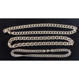 Three silver chains, of good gauge, 390 g