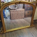 A 19th century style gilt framed overmantle mirror, 94 x 130 cm