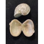 Two silver shell pill boxes Modern