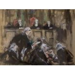 Phyllis Mackenzie (British 1911 - 1998), court of appeal, watercolour, signed, gallery label