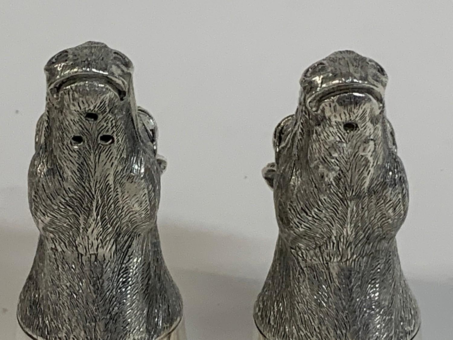 A pair of white coloured metal horse salt and pepper pots Modern - Image 2 of 2