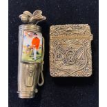 Two brass sporting vesta cases Modern