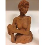 An earthenware sculpture, of a nude lady, 56 cm high