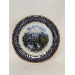 A late Victorian Prattware plate, Chatsworth, and three other similar, 23 cm diameter (4)