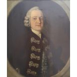 Henry Pickering, 18th century English school, portrait of gentleman in a jacket with frogging, oil