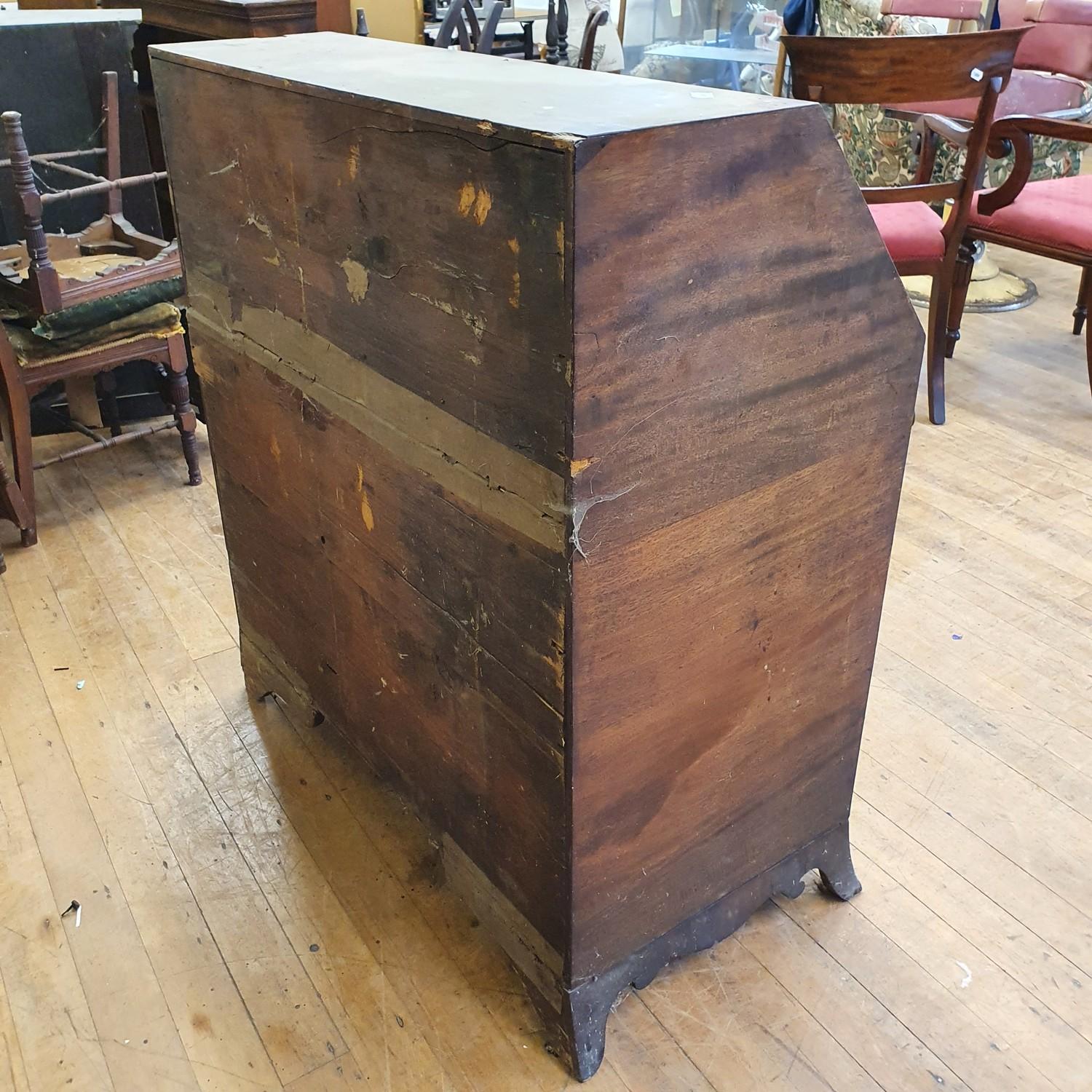 A 19th century mahogany bureau, in need of restoration, 93 cm wide - Image 3 of 4