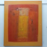 Bali school, abstract in orange and yellow, oil on canvas, signature indistinct, dated '05, 122 x