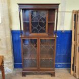 An early 20th century mahogany display cabinet, on bracket feet, 92 cm wide