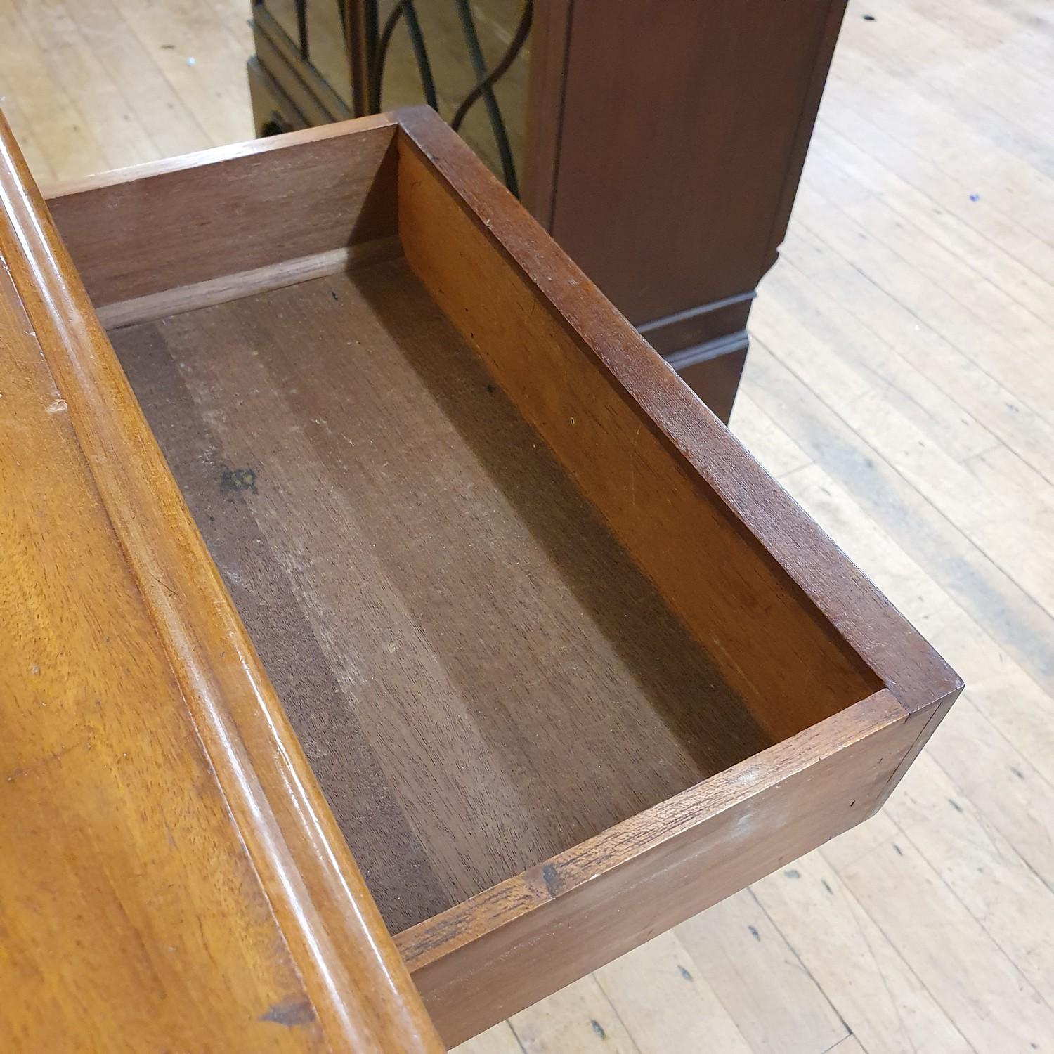 A 1970s mahogany side table, having two frieze drawers, on turned tapering legs, 34 cm - Image 3 of 4
