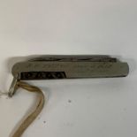A late 19th century penknife, inscribed R H Evans from 'G G A Octr 31-1891', 15 cm over loop
