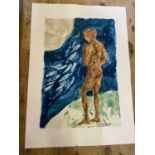 A Lin Jammet limited edition print, a figure, 43/50, signed and dated '97, 107 x 76 cm (unframed)