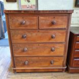 A 19th century mahogany chest, having two short and three long drawers, 106 cm wide