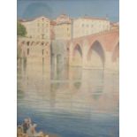 Joseph Edward Southall (British 1861 -1944), The Tarn at Albi, watercolour, monogrammed and dated