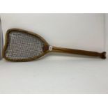 A George G. Bussey & Co The Tournament 1 tennis racket, 66 cm Signs of woodworm damage