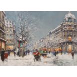 Antoine Blanchard (French, 1910-1988), Les Grands Boulevards, Theatre du Vaudeville, in the