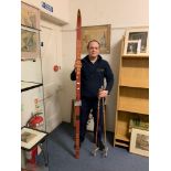 A pair of vintage Visu skis and poles (4)